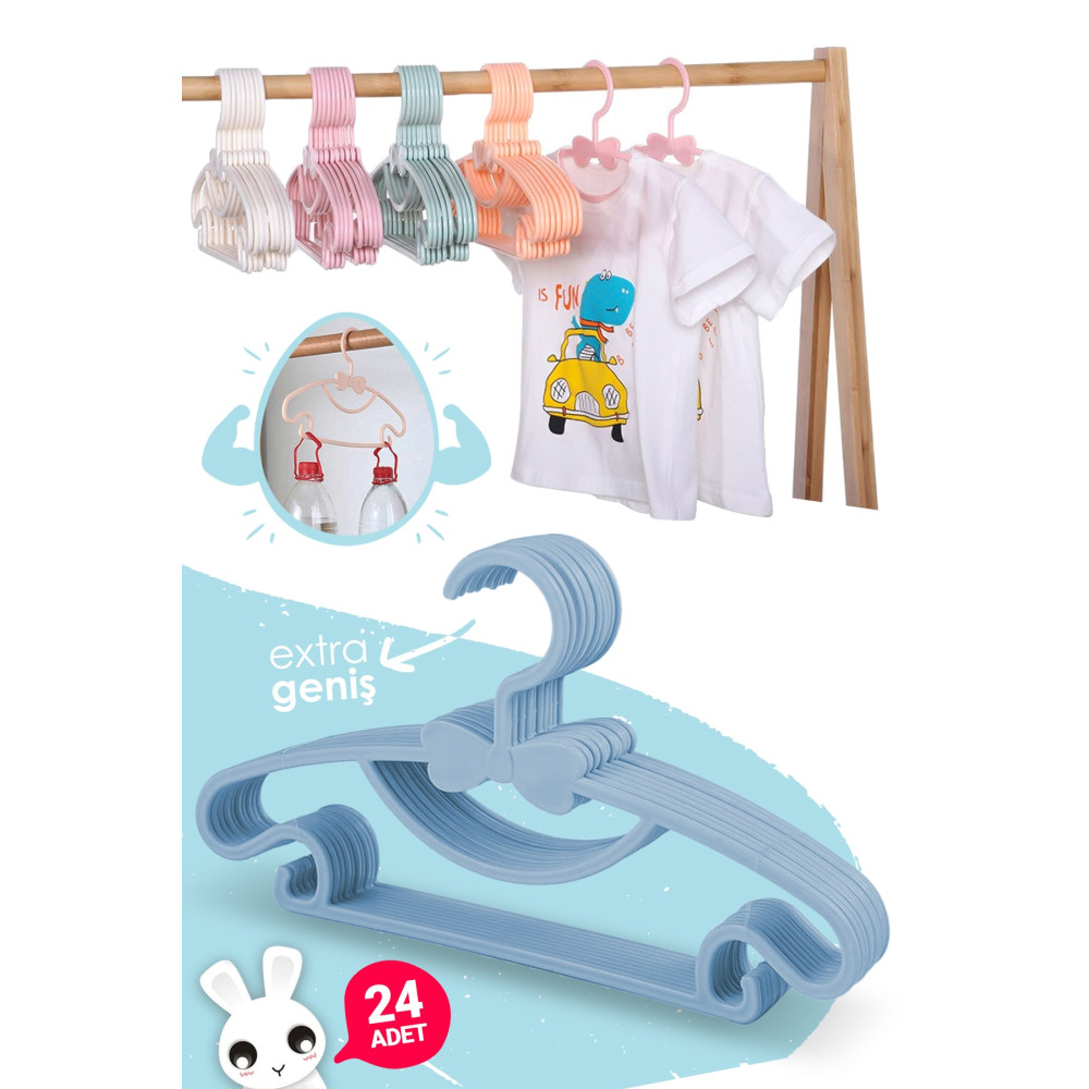 Morpanya Sweet 24 Adet Mavi Bebek Elbise Askısı 30 Cm Fiyonklu Kelebek Bebek Çocuk Kıyafet Askısı Ev & Dekorasyon Aksesuarları Fiyatı