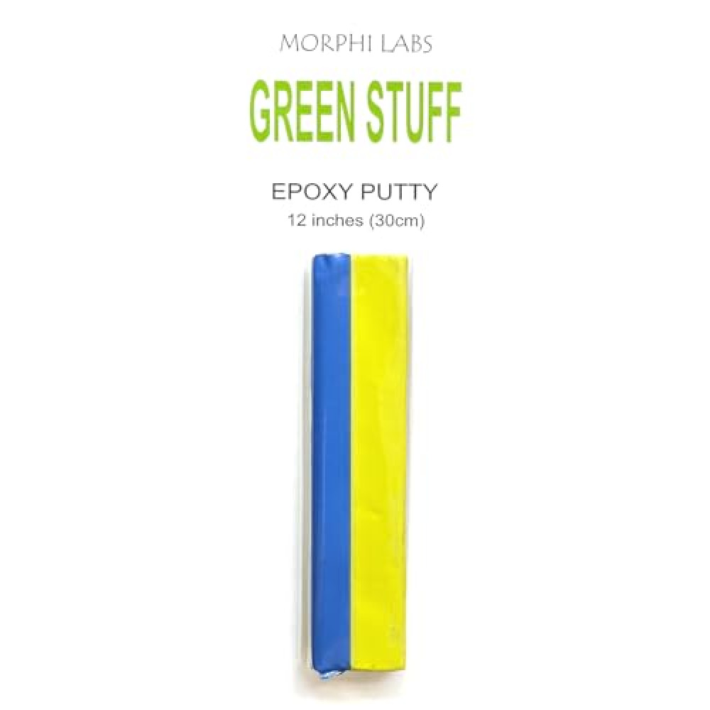 Morphi Labs Green Stuff Putty - 12 Inches - Epoxy Putty for Miniatures, Sculpting, and Modeling - Original Kneadatite Greenstuff