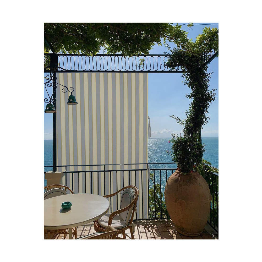 morpi Branda Yükseklik (200-210) Cm Balkon Perdesi Kornizli Bağcıklı Güneşlik Balkon Perdesi Gri-krem 280 x 200 Beden Fon Perde Fiyatı