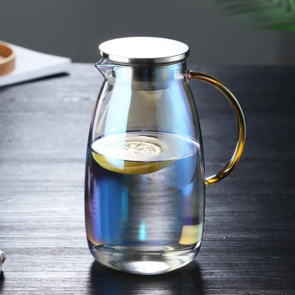 Morponi 1800 ml Lüx Gold Metal Kapaklı Isıya Dayanıklı Borosilikat Cam Sürahi Leger Sürahi Fiyatı
