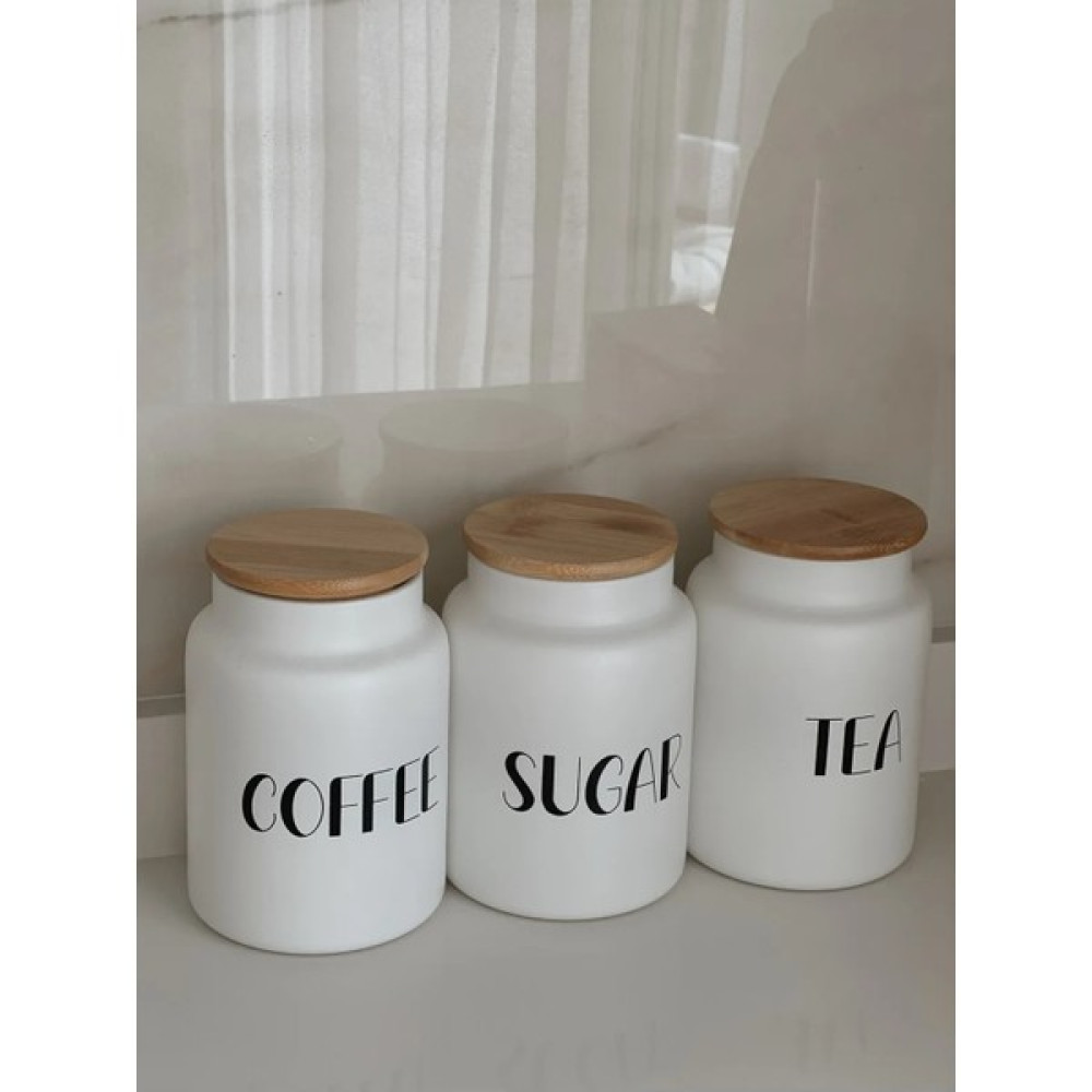 Morponi 3'Lü Bambu Vakum Kapaklı Cam Tea-Sugar-Coffee Kavanoz Setı(800 Ml) Saklama Kapları Fiyatı