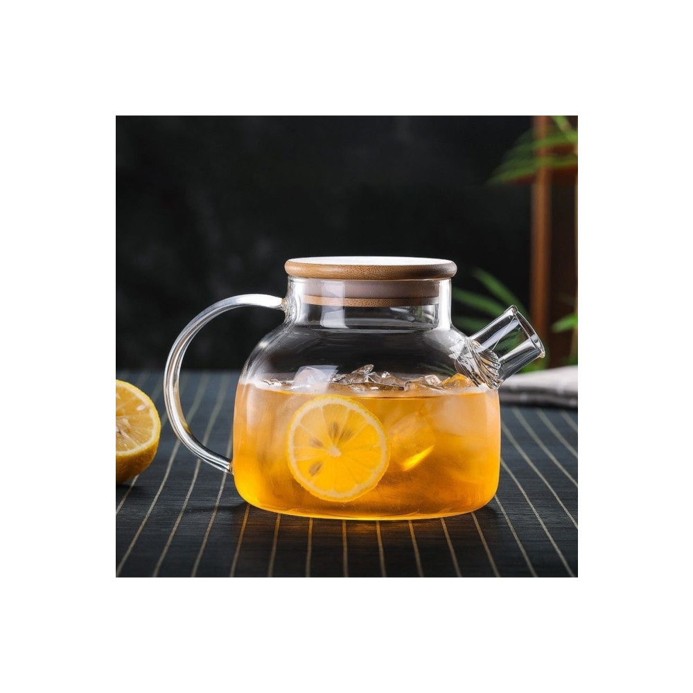 morponi 900 ml Bambu Kapaklı Isıya Dayanıklı Cam Bitki Çayı Demliği Cam Sürahi Çay / Çaydanlık Setleri Fiyatı
