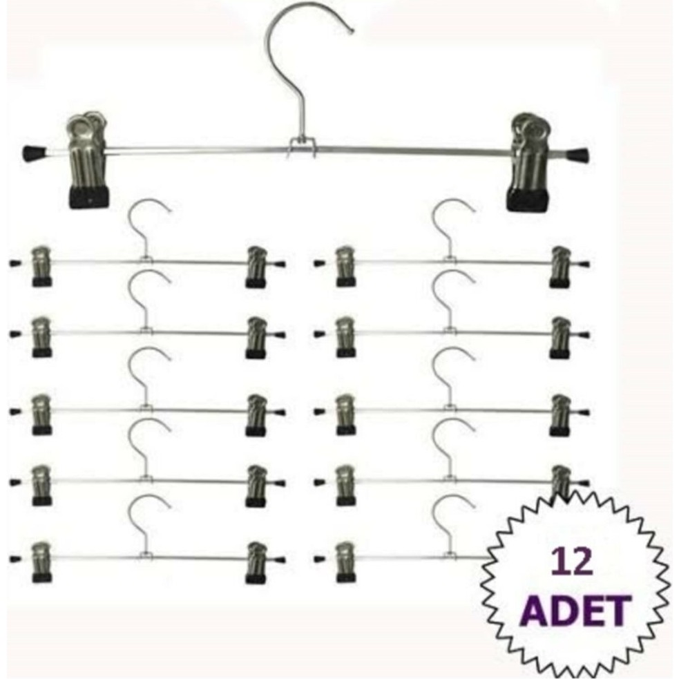 Morponi Bay Bayan Mandallı Pantolon, Etek Askısı - 40 cm Metal - 12 Adet - Gri Giyim & İç Giyim Fiyatı