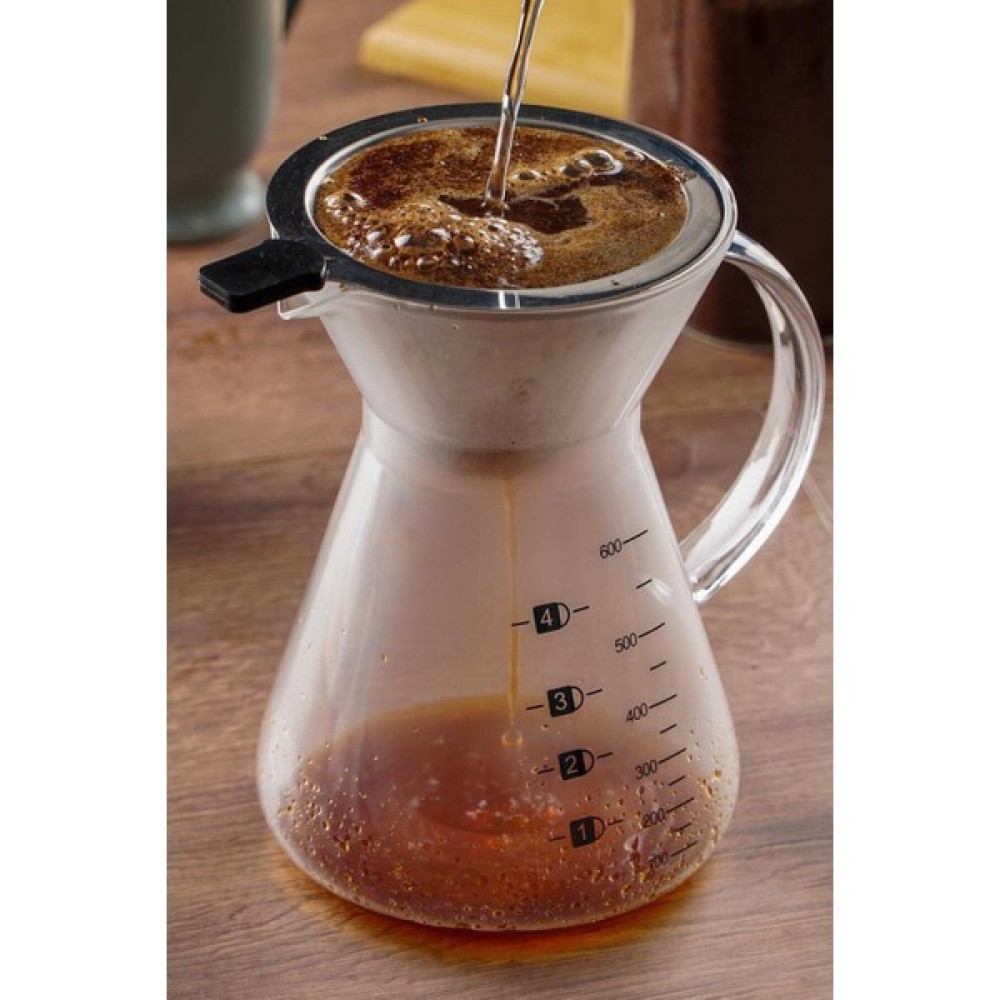 Morponi Borosilikat Cam Kahve Demlik Metal Süzgeçli 600 ml Çay / Çaydanlık Setleri Fiyatı