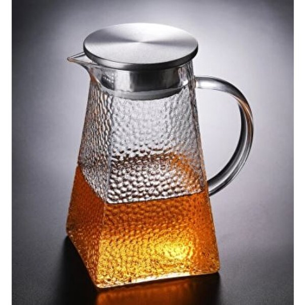 Morponi Metal Kapaklı Buzlu Isıya Dayanıklı Borosilikat Cam Sürahi 1500 ml - 1,5 L Sürahi Fiyatı