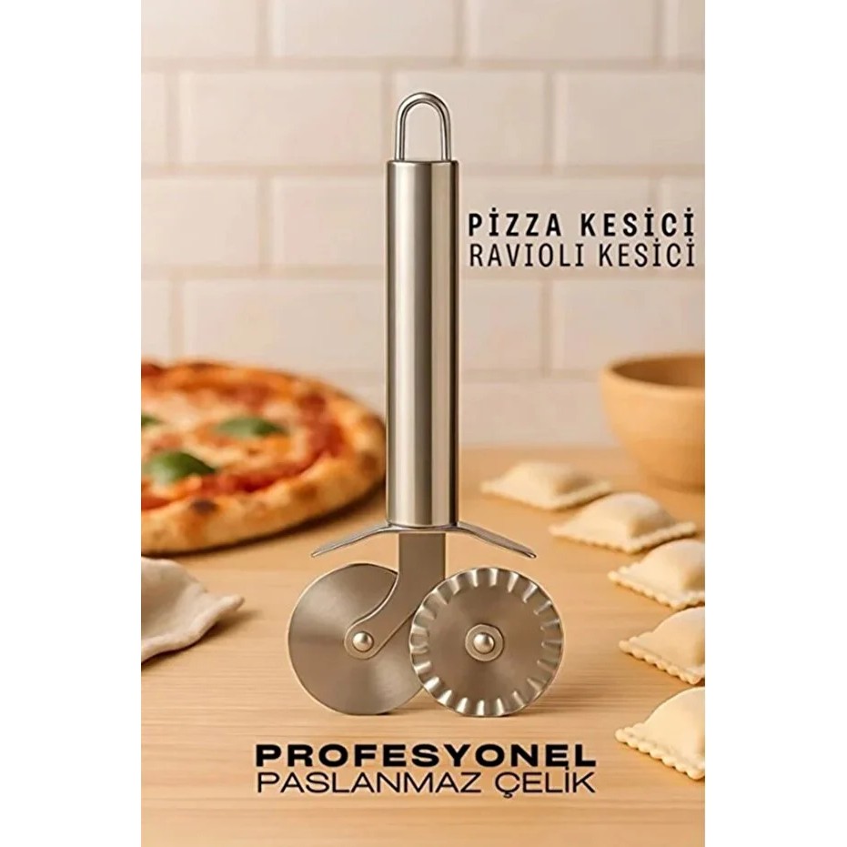 Morport Çelik Pizza Hamur Mantı Börek Kesme Ruleti | Pratik Pizza Kesici Dilimleyici Rulet Diğer Fiyatı