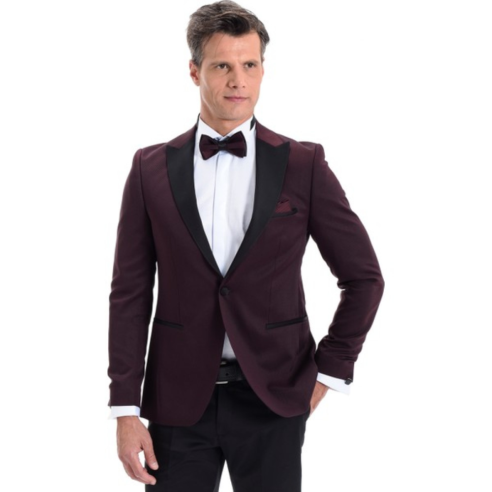 Morven Broadway Slim Fit Yelkli Damatlık Takım Elbise Bordo Erkek Takım Elbise Fiyatı