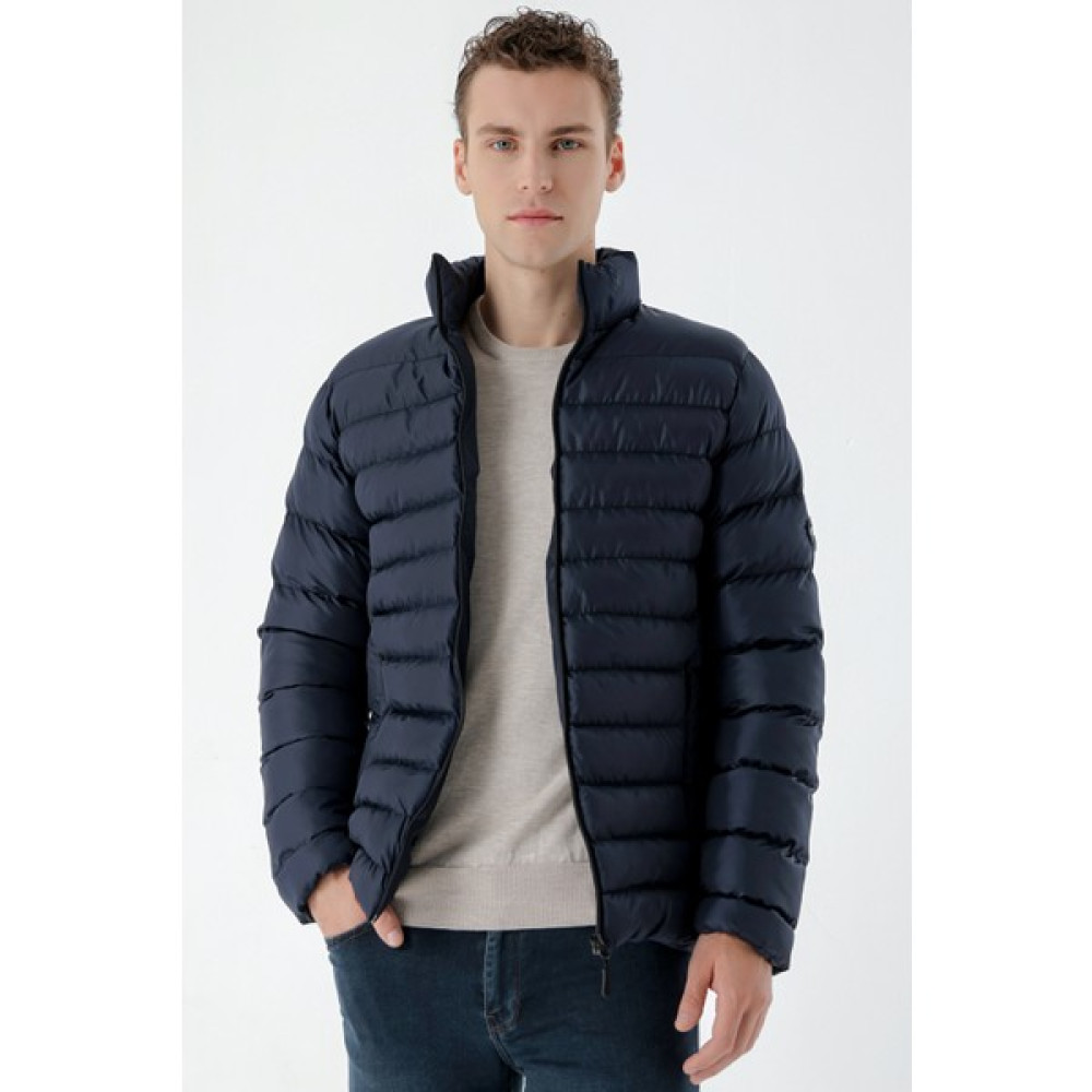 Morven Erkek Lacivert EdMonton Slim Fit Dar Kesim Kısa Kapitone Mont Erkek Mont Fiyatı