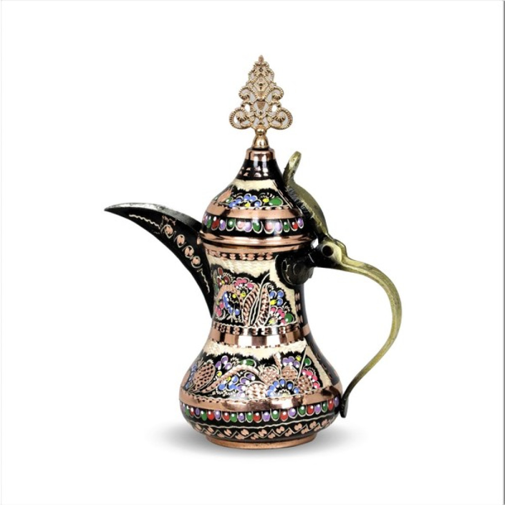 Morya Bakır Arap Çaydanlık Sütlük Gül Çiçek Mırra Büyük Boy 1300 ml Çay / Çaydanlık Setleri Fiyatı