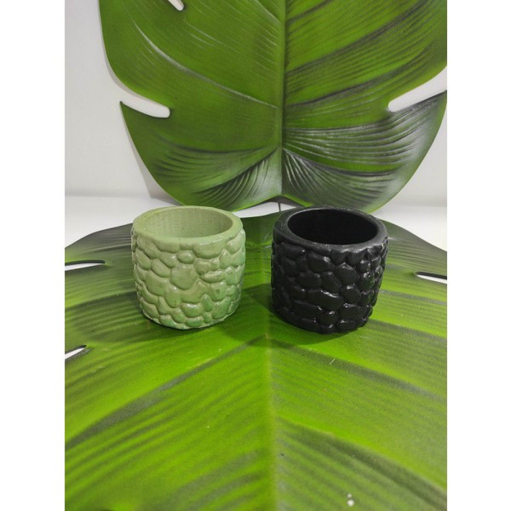 Morza Home Desenli Sukulent Kaktüs Saksı 2'li Yeşil Siyah (6X6X6CM) Saksı ve Aksesuarları Fiyatı
