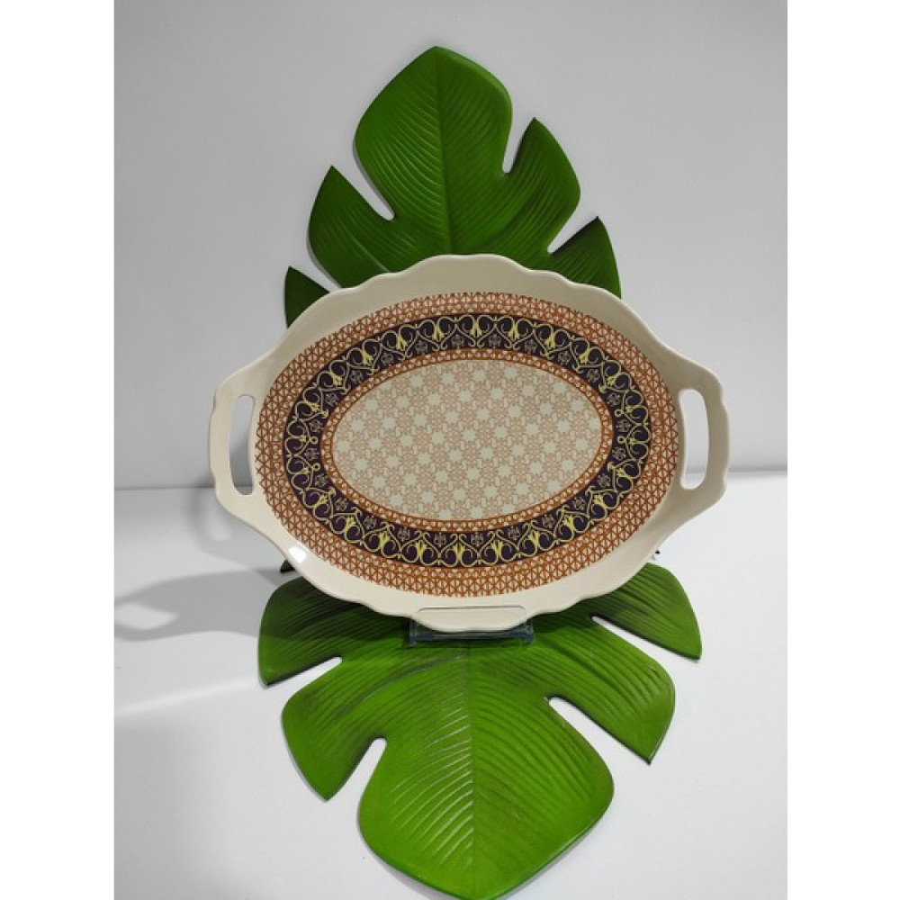 Morza Home Melamin Dalgalı Tepsi 31 x 42 cm. 3 Desen Servis Tepsisi Fiyatı