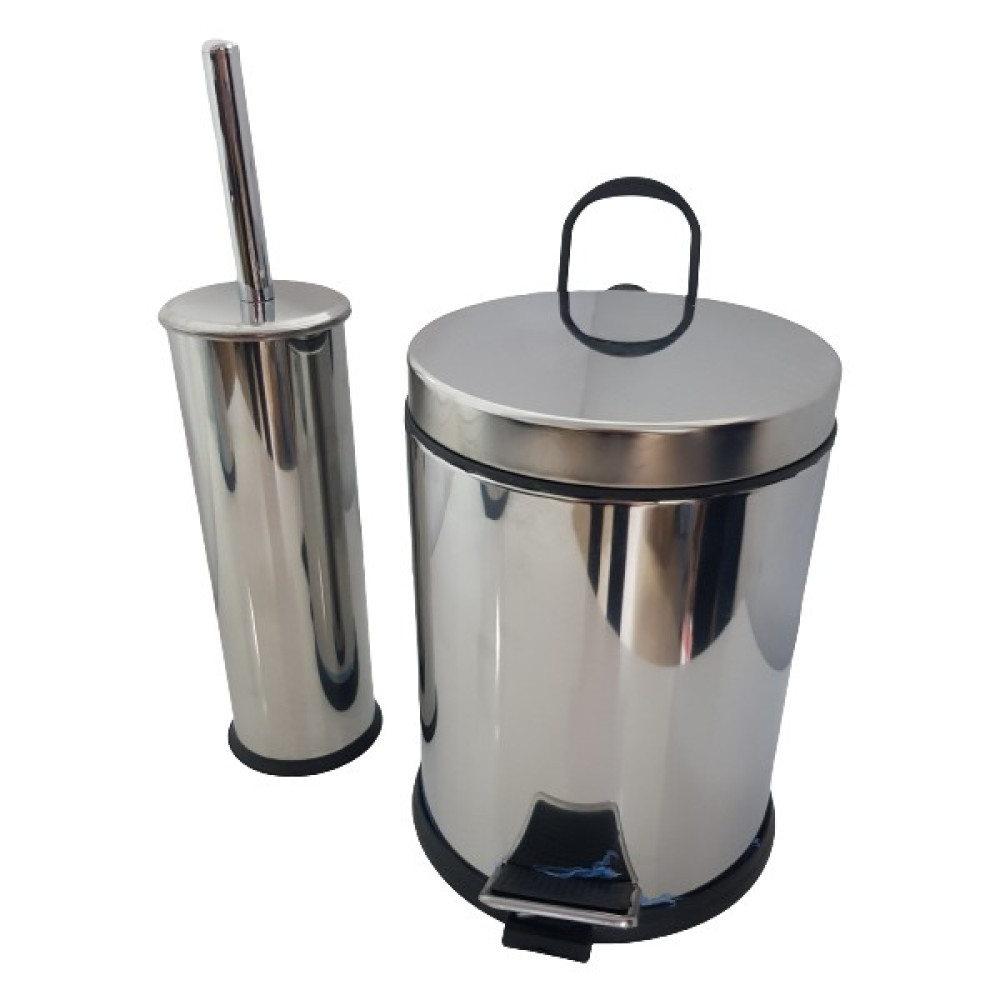 Morza Home Morzahome 5 Litre Paslanmaz Pedallı Çöp Kovası+ Fırça SET(ÇAP:18CM YUK:25CM) - 5 lt Çöp Kovaları Fiyatı
