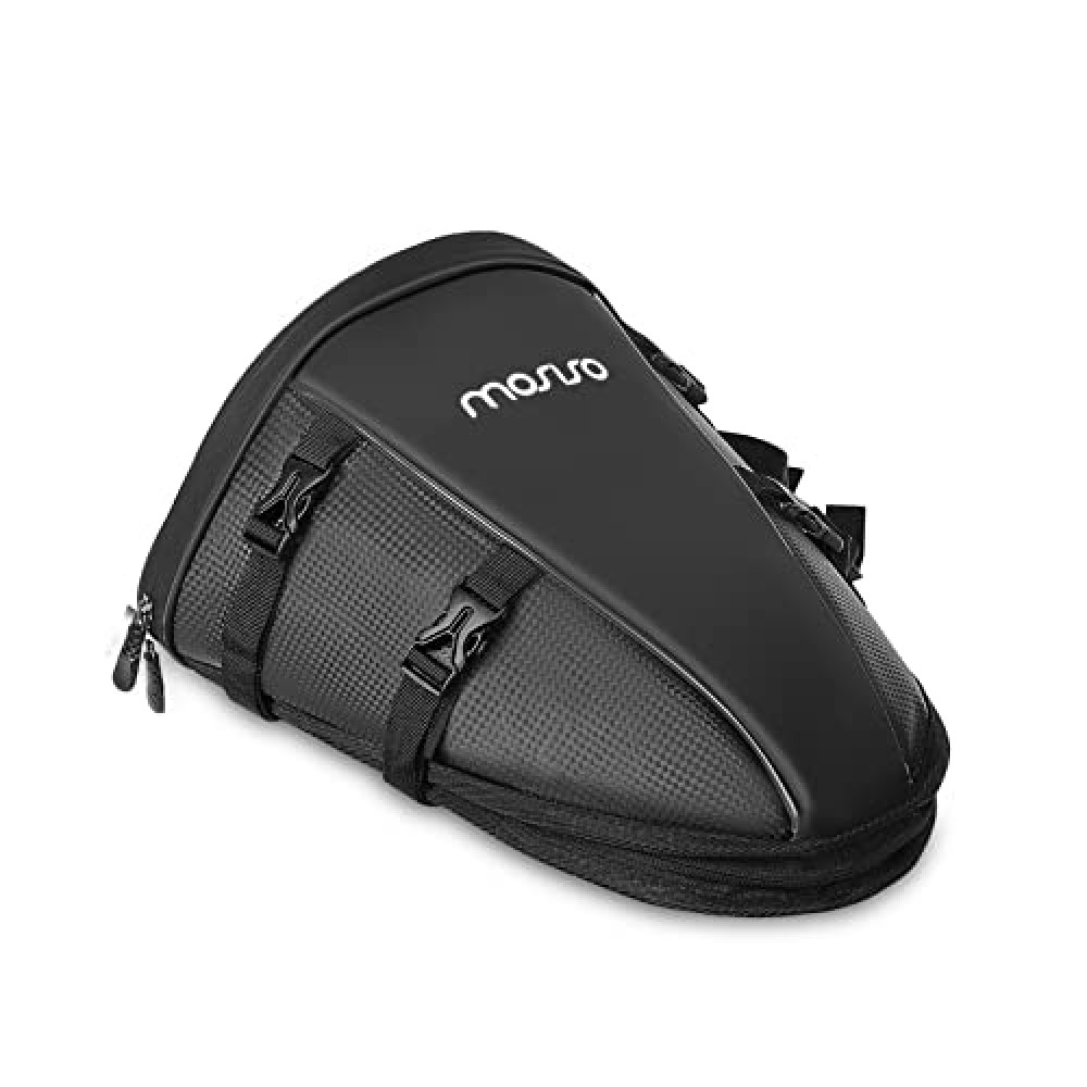 MOSISO Motorcycle Tail Bag Multifunctional Waterproof Polyester Storage Saddle Bag, 10L Outdoor Sports Motorbike Rear Seat Light Tank Handbag Tool Carry Pouch with Shoulder Strap, Black Motorcycle Bags Fiyatı