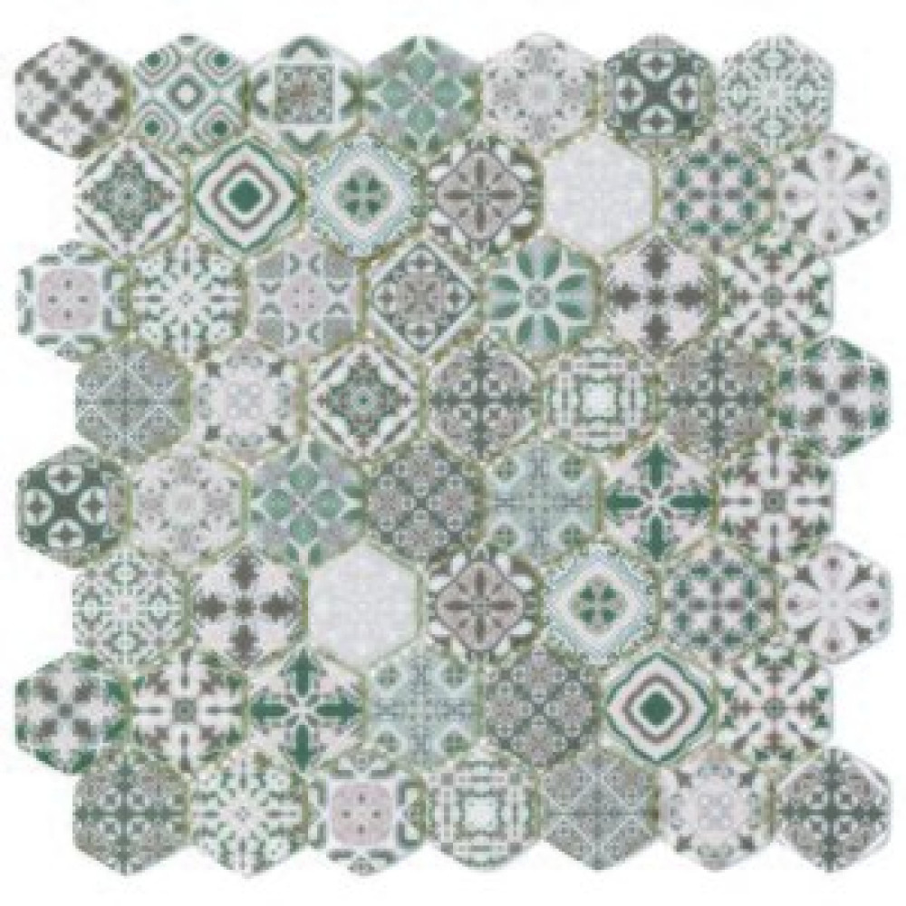 Mossaica Hexagon Dijital Baskılı Cam Mozaik Fbdj 023 Yer / Yüzey Kaplamaları Fiyatı