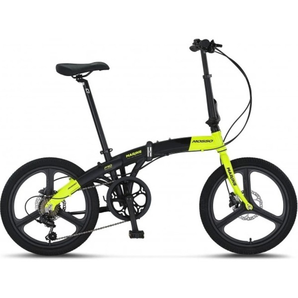 Mosso Marine 20 Jant 7 Vites 30 cm Hidrolik Disk Fren Katlanır Bisiklet-Siyah-Lime Katlanabilir Bisiklet Fiyatı