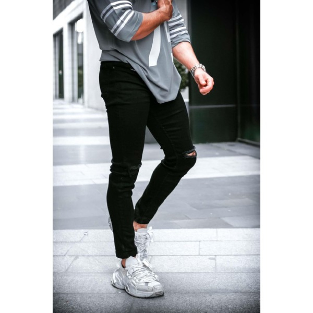 Mosst Diz Yırtmaçlı Likralı Slim-Fit Pantolon Erkek Pantolon Fiyatı