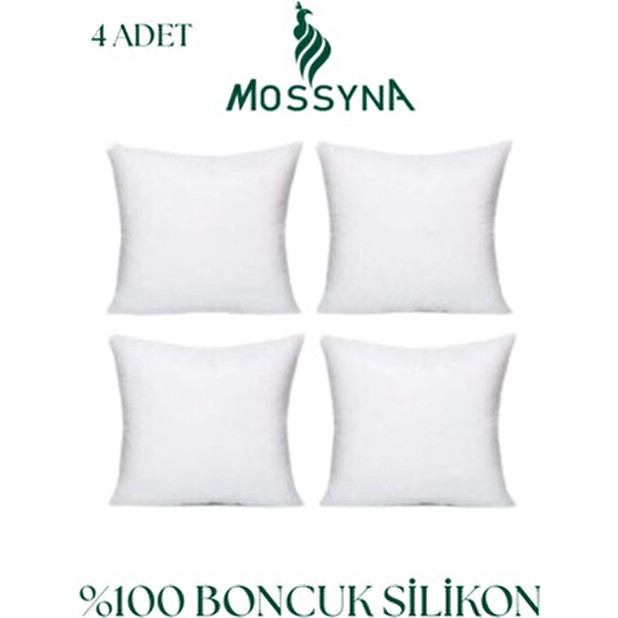 Mossyna 4'lü Ultra Dolgun Kırlent Iç Yastık Boncuk Silikon Farklı Ebat Seçeneği ve Yıkanabilir - Beyaz - 49 x 49 cm Yastık Kılıfı Fiyatı