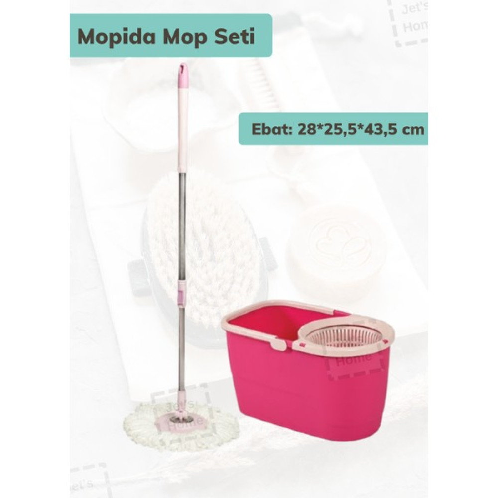 Motek Paspas Mopida Mop Seti Temizlik Seti - Pembe - Standart Ev Temizliği Fiyatı