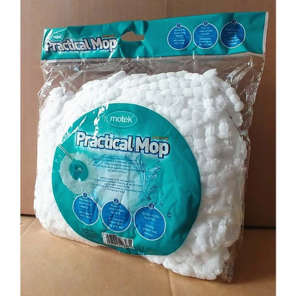 Motek Pratik Mop Mikrofiber Yedek Püskül - Beyaz Temizlik Malzemeleri Fiyatı