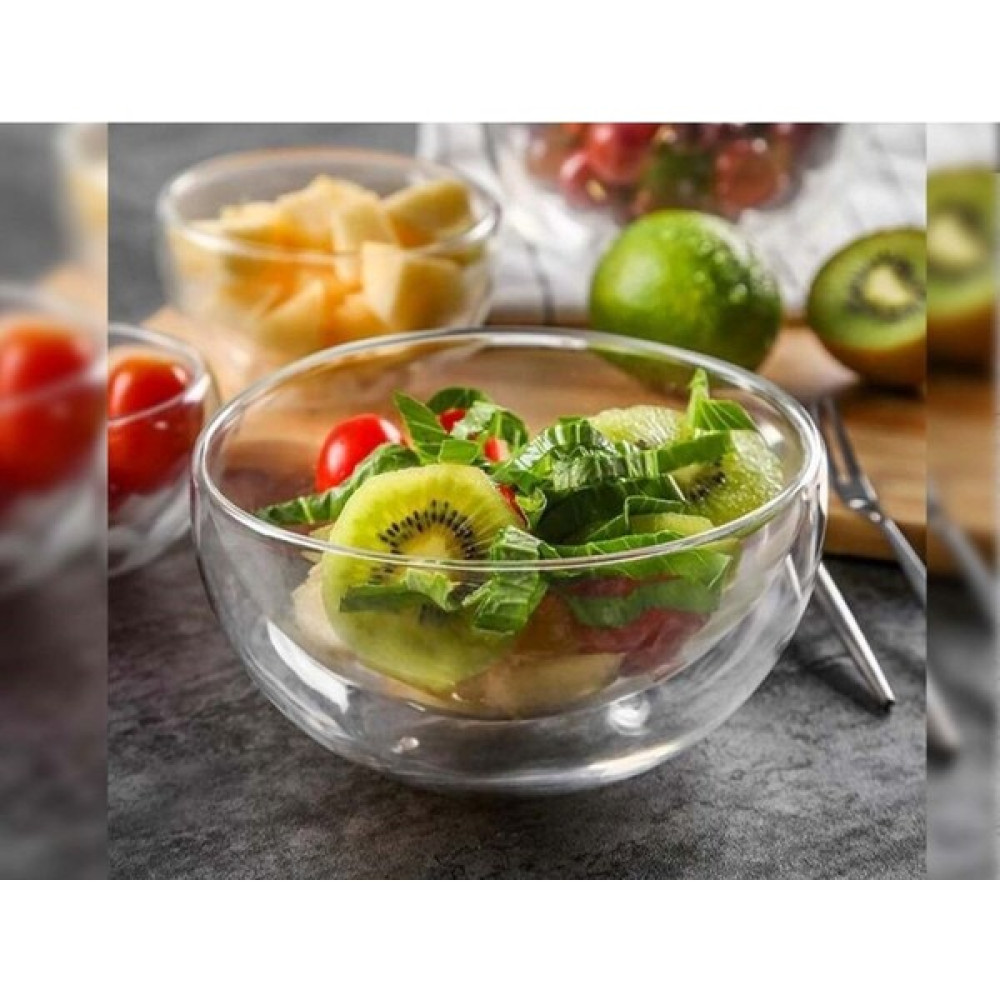 Mother Kitchen Çift Cidarlı Cam Salata Kasesi Çift Cam 450ML -14CM*7CM Borosilikat Kase Fiyatı