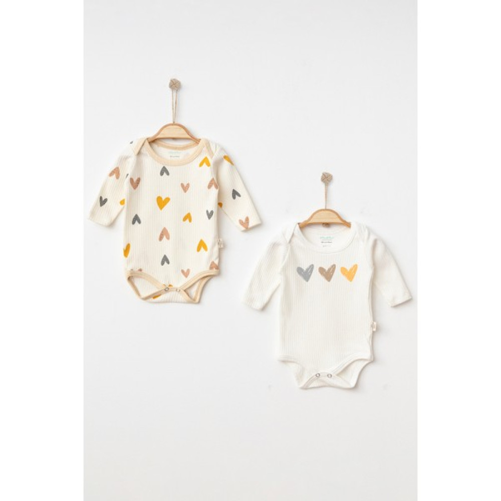 Mother Made Desenli ve Baskılı 2 Adet Bebek Badisi Organik Pamuklu Yumaşak Dokulu Raporlu Kumaştan Çıtçıtlı Bebe Zıbını Bebek Body Fiyatı