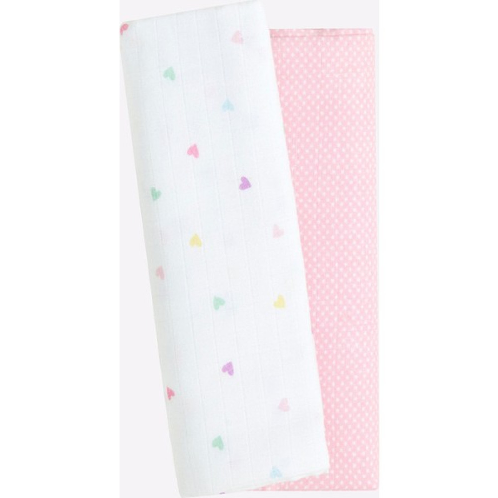 Mothercare 2'li Desenli Çok Amaçlı Müslin Bezi ve Örtüsü - 100 x 100 cm - Pembe Hamilelik ve Emzirme Fiyatı