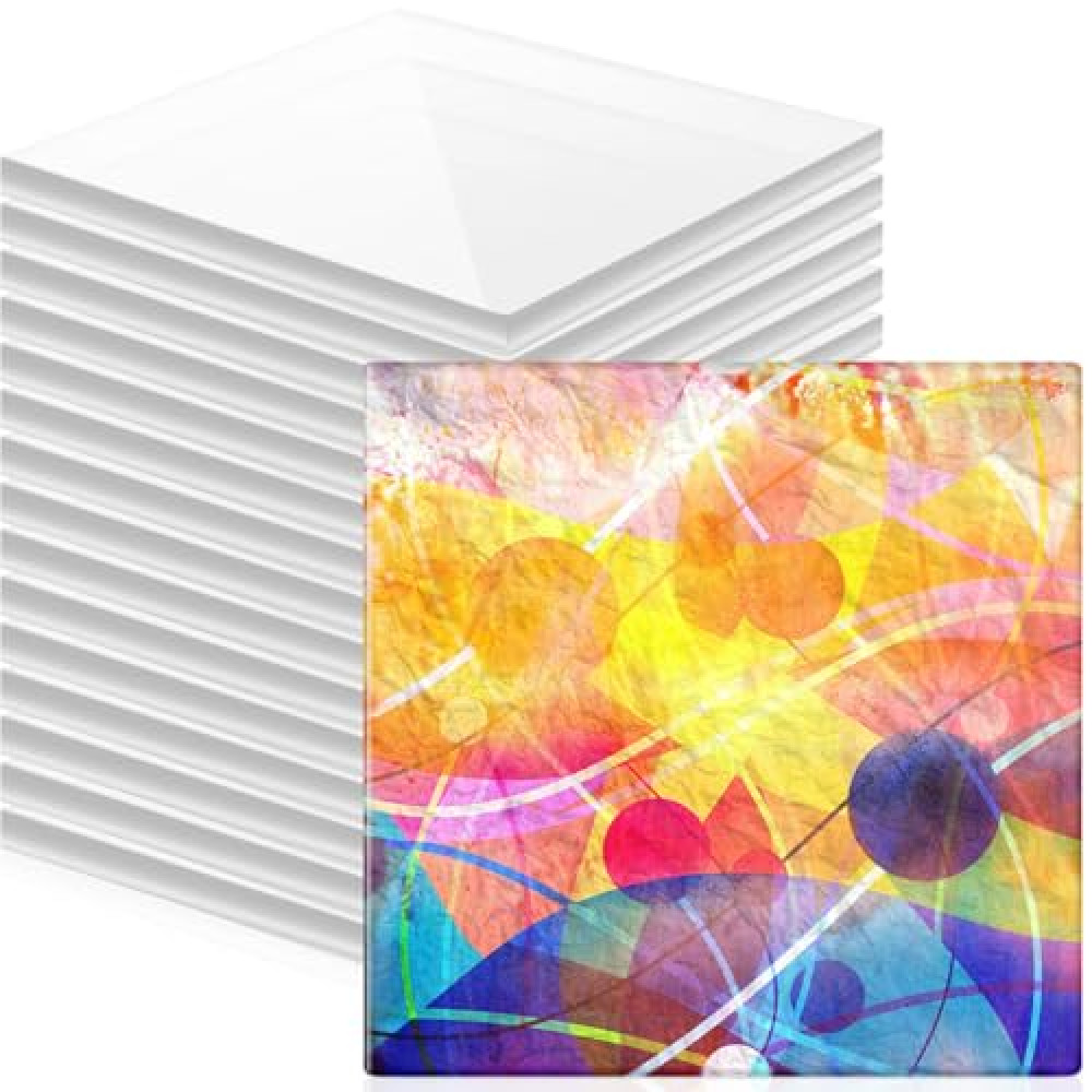 MotiMind 16 Pcs Silicone Monoprinting Print Plates 6 x 6 x 3/8 Inch Reusable Printmaking Silicone Printing Plate for Press Art Painting DIY Card Making Scrapbooking Project Supplies Home Decor