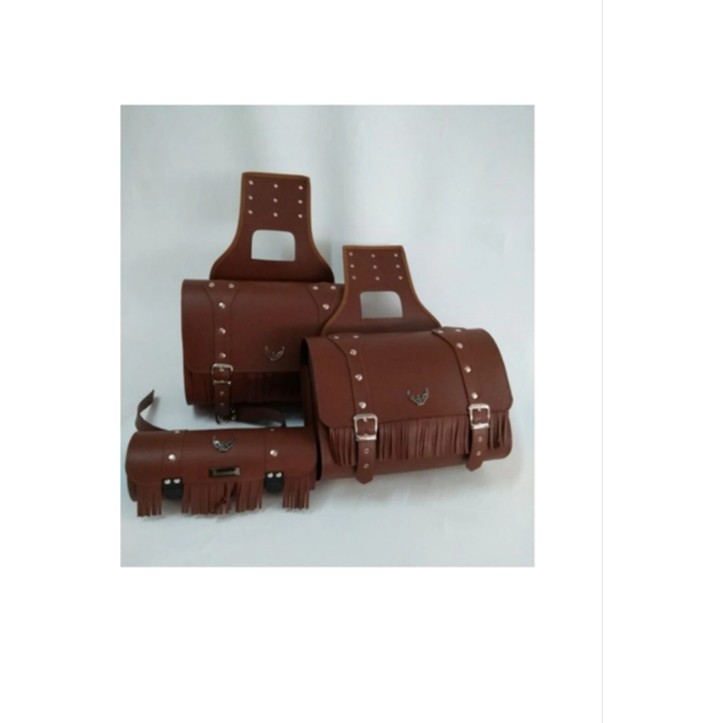Moto Çarşım Yan Çanta Heybe 32 Lt 3lü Set (Kahve) - Kahverengi Motorsiklet Çantaları Fiyatı
