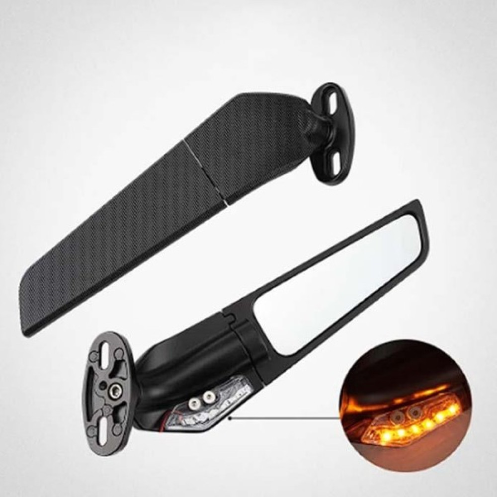 Moto Express Sinyalli Racing Motosiklet Katlanabilir Rüzgar Kanat Yarasa Kanadı Aynası Dp1 - Siyah Motorsiklet için Diğer Aksesuarlar Fiyatı