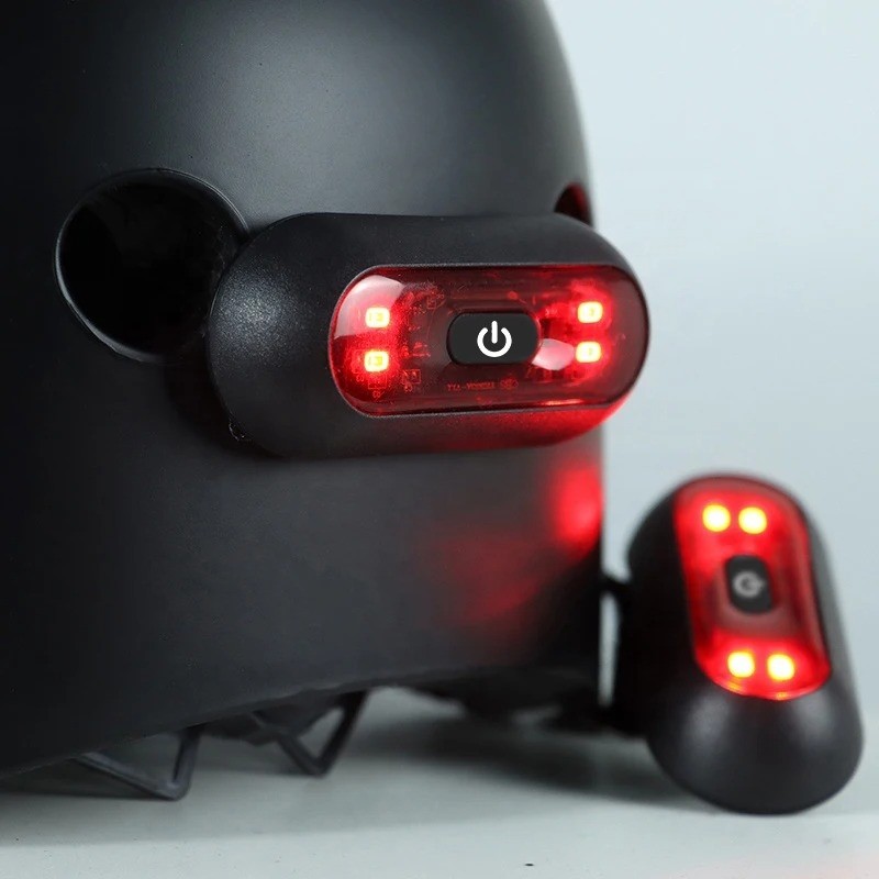 Moto Kask Lambası Bisiklet Arka Lambası LED Işıklı Sinyal Uyarı Arka Lambası Su Geçirmez - Siyah Bisikletler Fiyatı