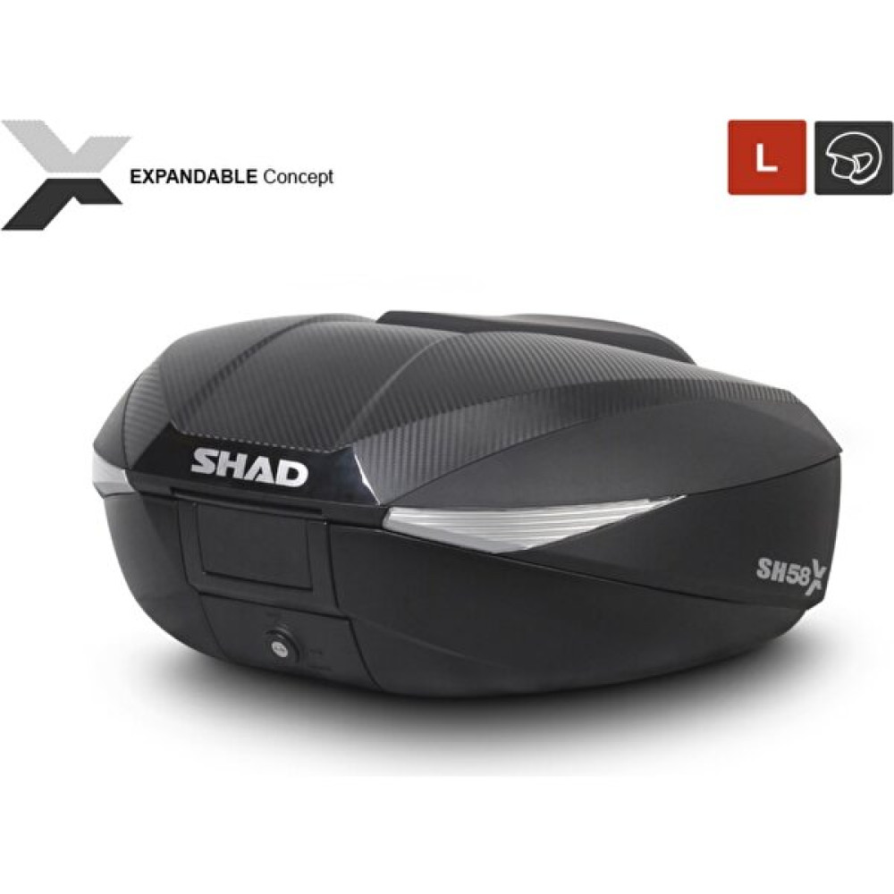 Motoanl Motosiklet Arka Çanta Siyah Carbon Üç Kademeli Genişleyebilir Model Motor Arka Topcase 58LT Motorsiklet Çantaları Fiyatı