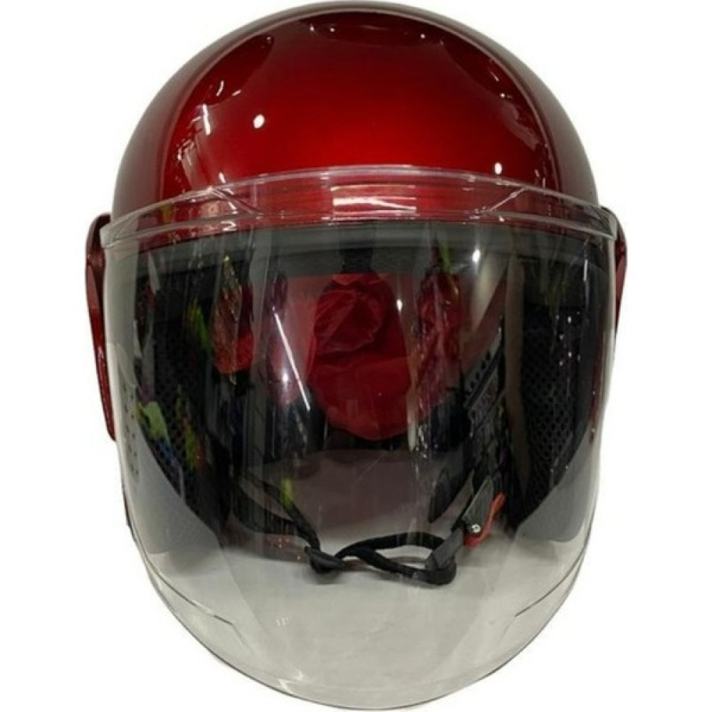 Motoanl Motosiklet Kaskı Yarım Camlı Abs Materıal Siyah Vizörlü Motor Kask Red - S Motorsiklet Kaskları Fiyatı