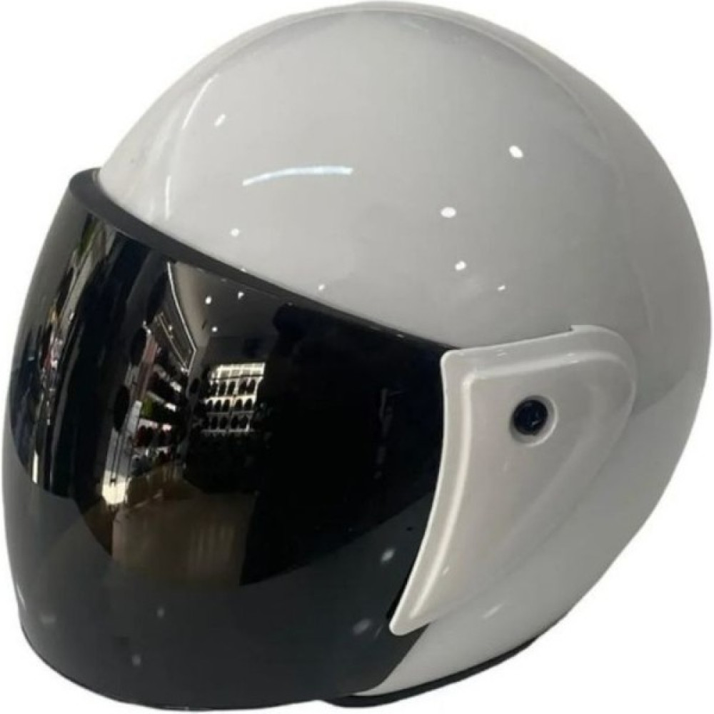 Motoanl Motosiklet Kaskı Yarım Camlı Abs Materıal Siyah Vizörlü Motor Kask Whıte - M Motorsiklet Kaskları Fiyatı