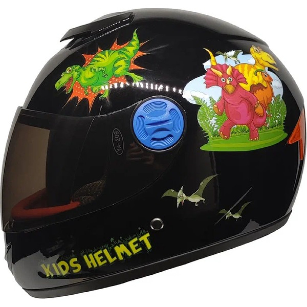 Motoanl Motosiklet ve Bisiklet Çocuk Kaskı Full Face Pp Material Abs Çocuk Kask Dino Black Motorsiklet Kaskları Fiyatı
