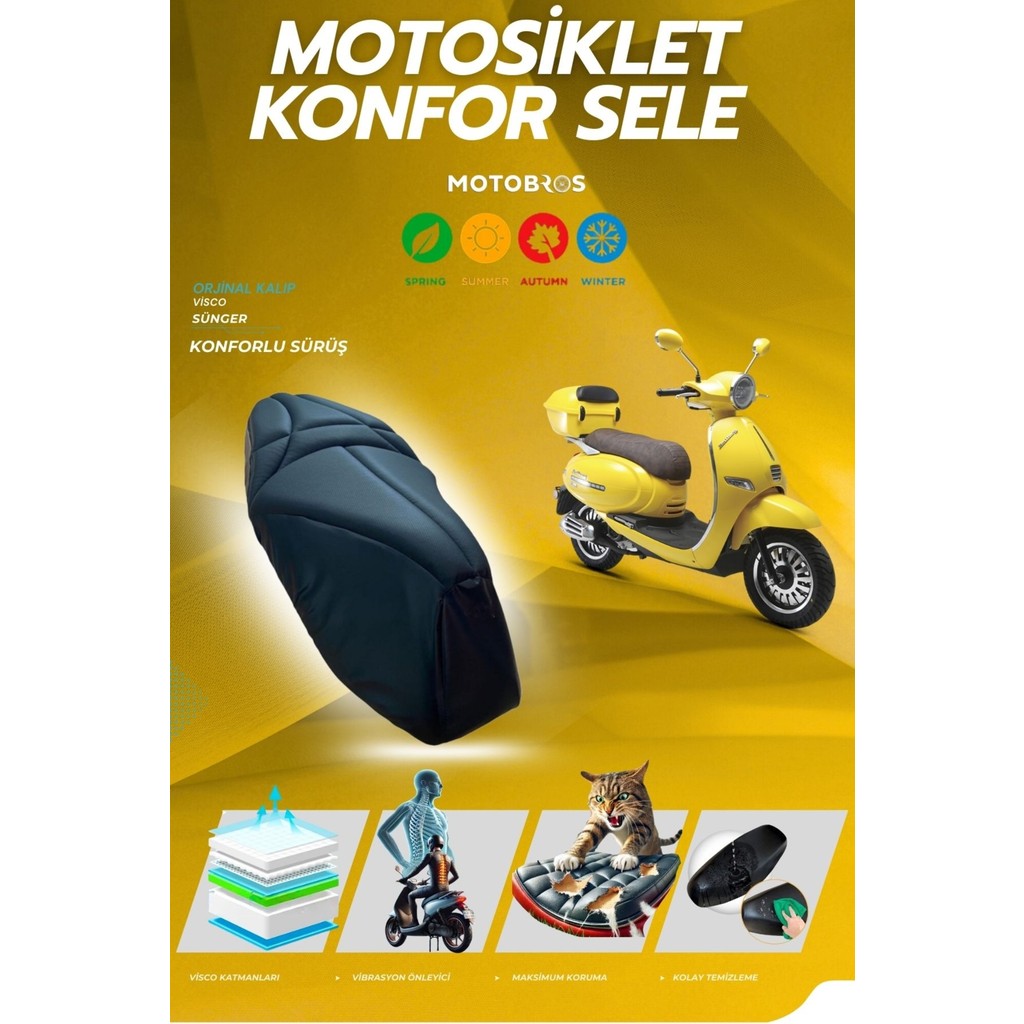 Motobros Kuba Brillant Konfor Sele Kılıfı Visco Sünger (Yırtılmaya Dayanıklı) Motorsiklet için Diğer Aksesuarlar Fiyatı