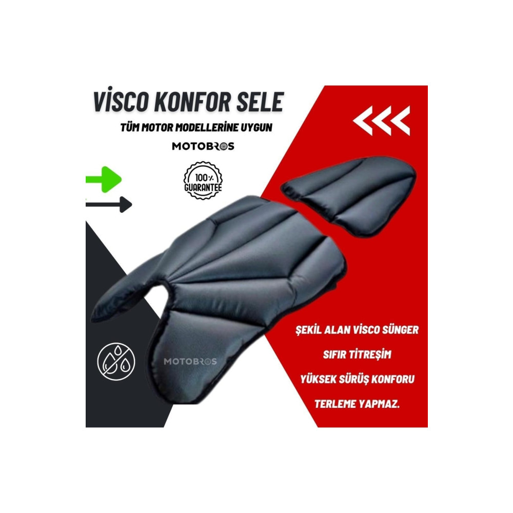 Motobros Motosiklet hava destekli kalın deri konfor sele minderi ( visco süngerli premium model ) Araba & Motorsiklet Aksesuarı Fiyatı