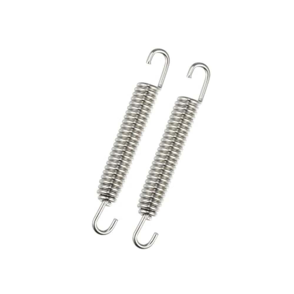 Motoforti 2 Pcs Motorcycles Universal Exhaust Pipe Spring 80mm 3.15" Stainless Steel Exhaust Pipe Spring Hook Modified Accessory Silver Tone Long-lasting