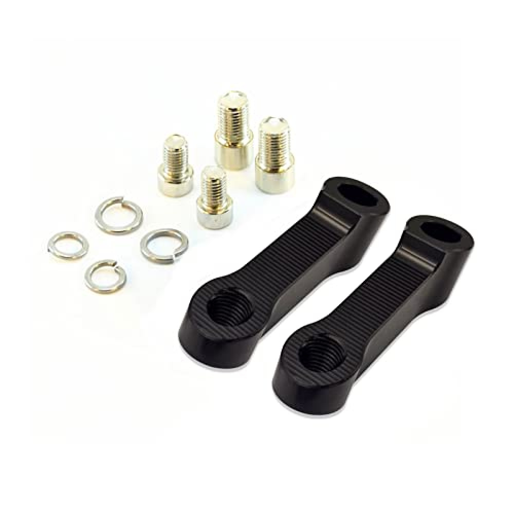 Motorcycle Bike Mirror Mount Risers Extenders Adapter 10mm 8mm Rearview Side Mirror Adapter Kit Riser Mount Extender for Motorcycle Scooters Sportbikes (Black, M10/M8)
