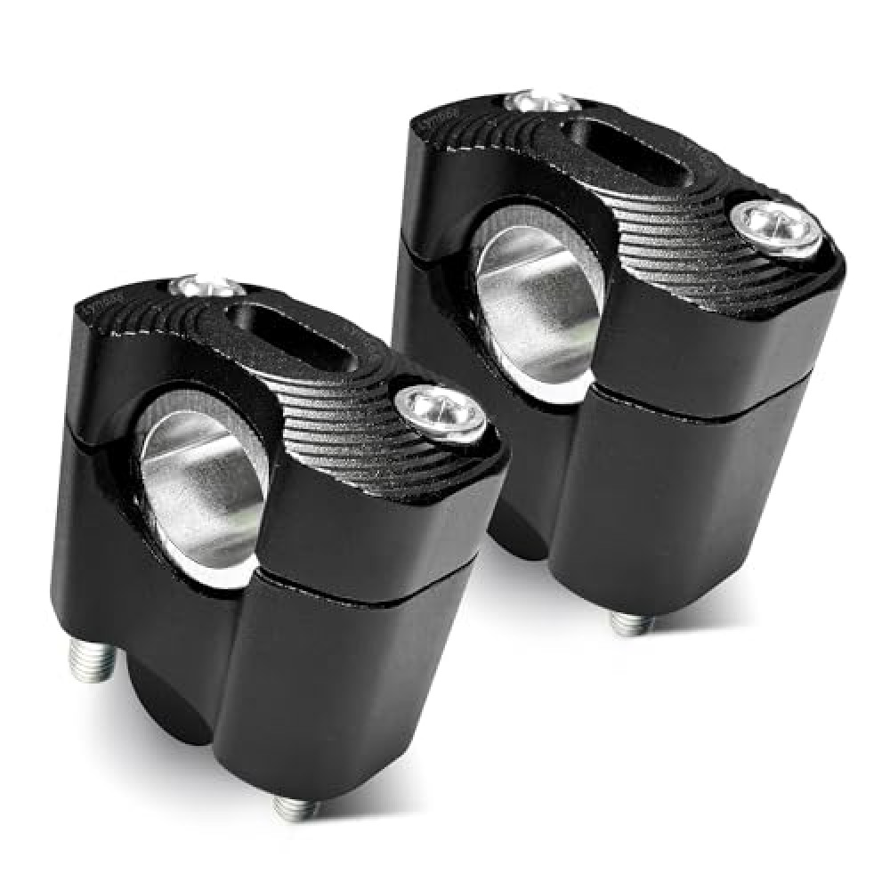 Motorcycle Handlebar Risers Universal Handle Bars Mount Clamps Fit for 1 1/8 inch(28mm) or 7/8 inch (22mm) handlebar of Motorcycle Dirt Bike ATV, Black