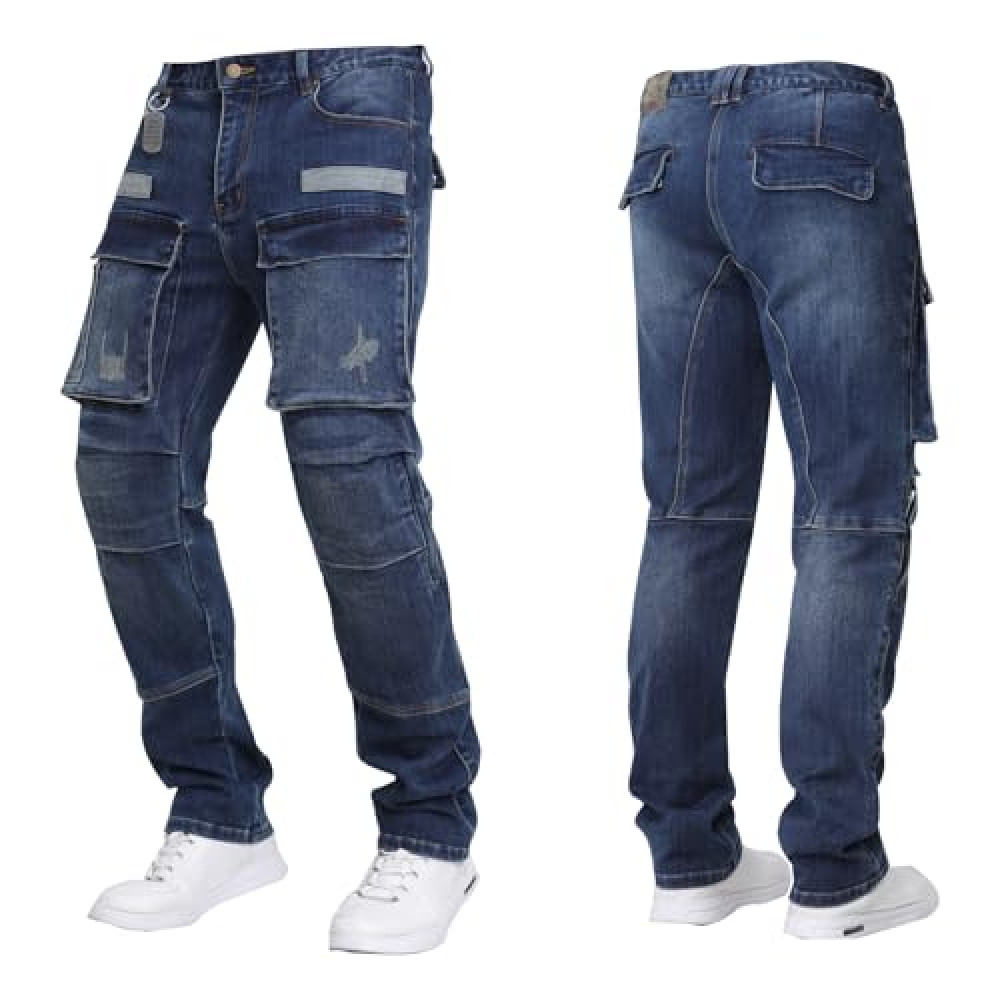 Motorcycle Pants Mens, Made of high-Strength wear-Resistant Fabric - Motorcycle Riding Pants are Also Work Pants with Armor (US, Waist, 36, Regular, Blue)
