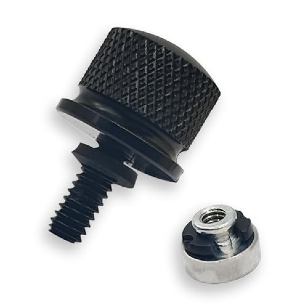 Motorcycle Seat Bolt Textured Stainless Steel Material Belt Washer Compatible With Harley Davidson 1996-2024 - Black