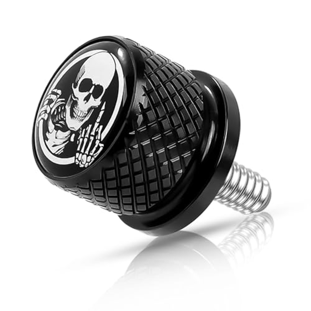 Motorcycle Stainless Knurled Fender Rear Seat Bolt Screw 1/4"-20 Thread for Harley Davidson Touring Sportster Softail Dyna CVO Fatbob Electra Glide Street Glide 1996-2025 Black