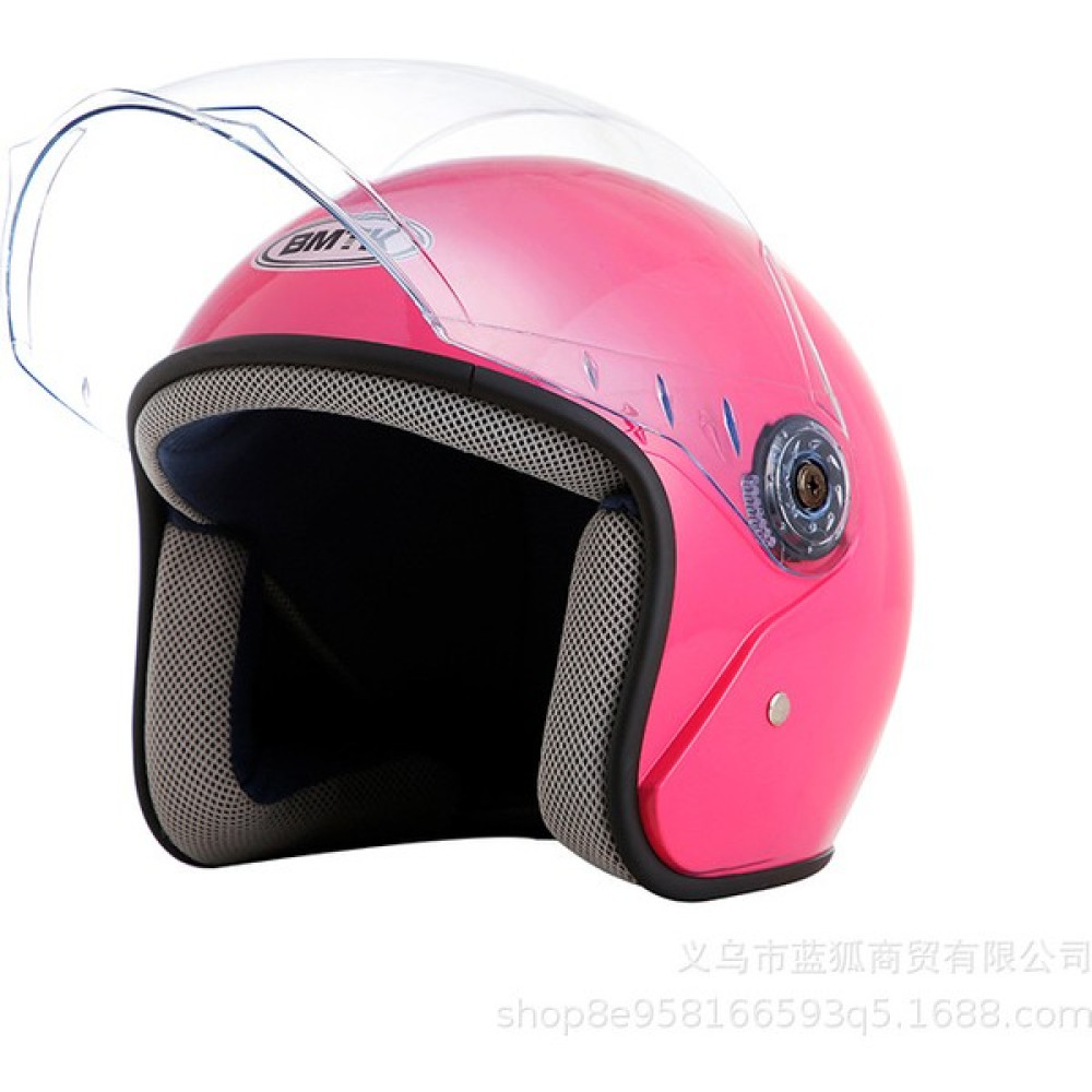 Motosiklet Kış Sıcak Güneş Kremi Yarım Kask (Yurt Dışından) - Pembe - 56 Motorsiklet Kaskları Fiyatı