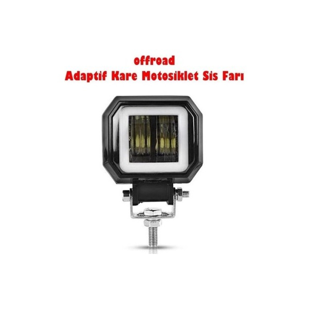 Motoyel Offroad Adaptif Kare Motosiklet Sis Farı Turuncu Beyaz LED Lamba 2 Adet Motorsiklet Lambaları Fiyatı