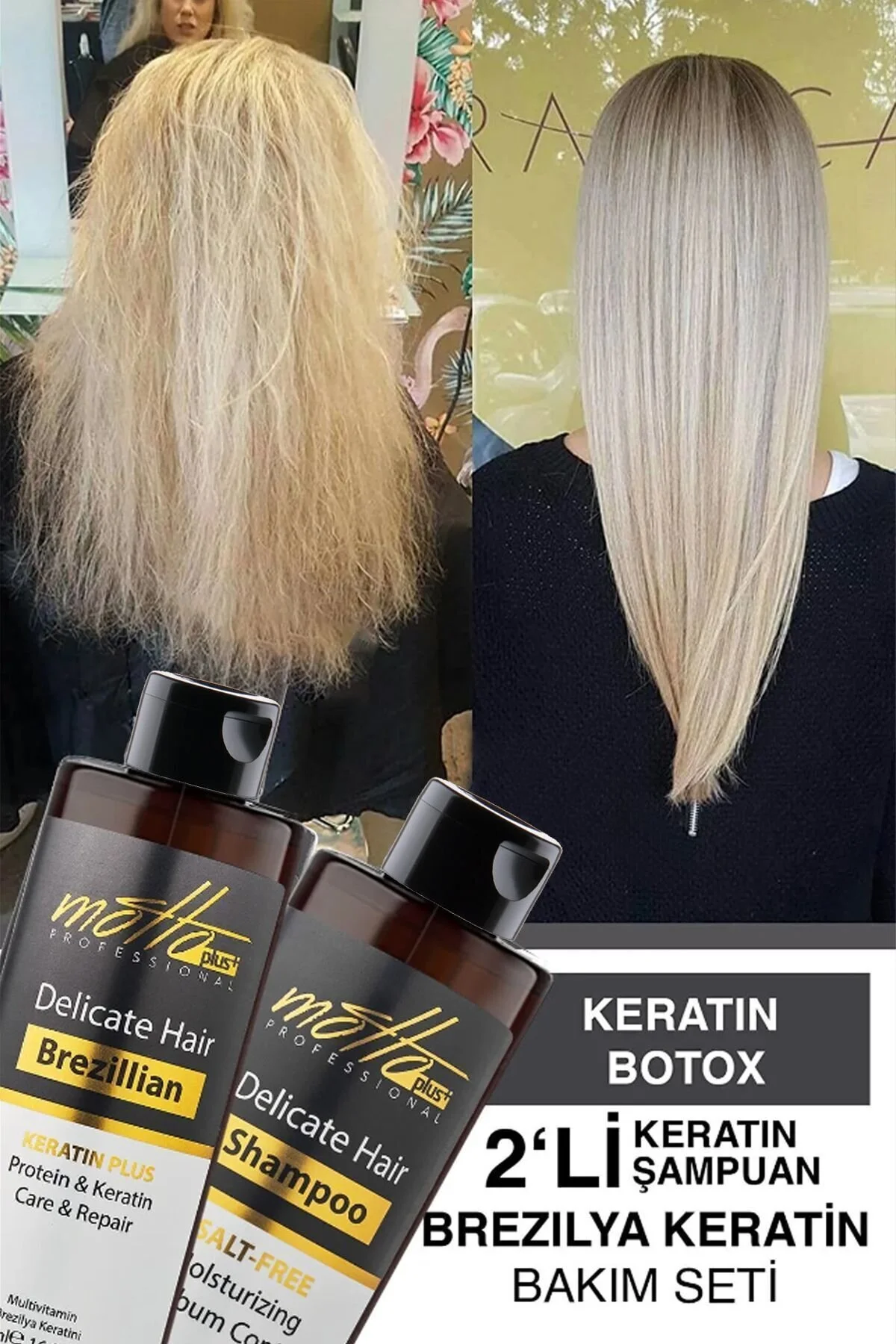 Motto Plus Professional 2li Brezilya Fönü Şampuan Keratin Düzleştirici Bakım Seti (400ML ŞAMPUAN 400ML KERATİN)" Saç Bakımı Fiyatı