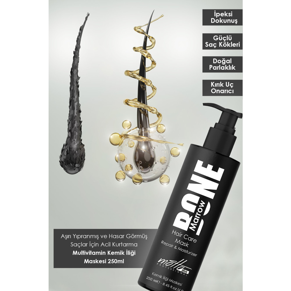 Motto Plus Professional Bone Marrow Kemik Iliği Saç Maskesi 250ml Saç Bakım Maskeleri & Serumlar & Spreyler Fiyatı