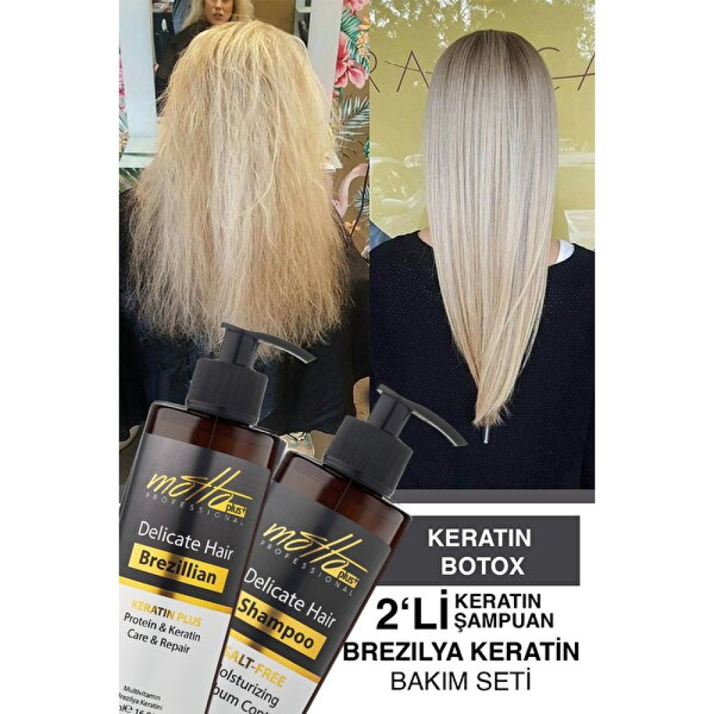 Motto Plus Professional Motto Plus 2'li Brezilya Fönü Şampuan Keratin 400ML Bakım Seti Armeni Şampuan ve Saç Kremi Fiyatı