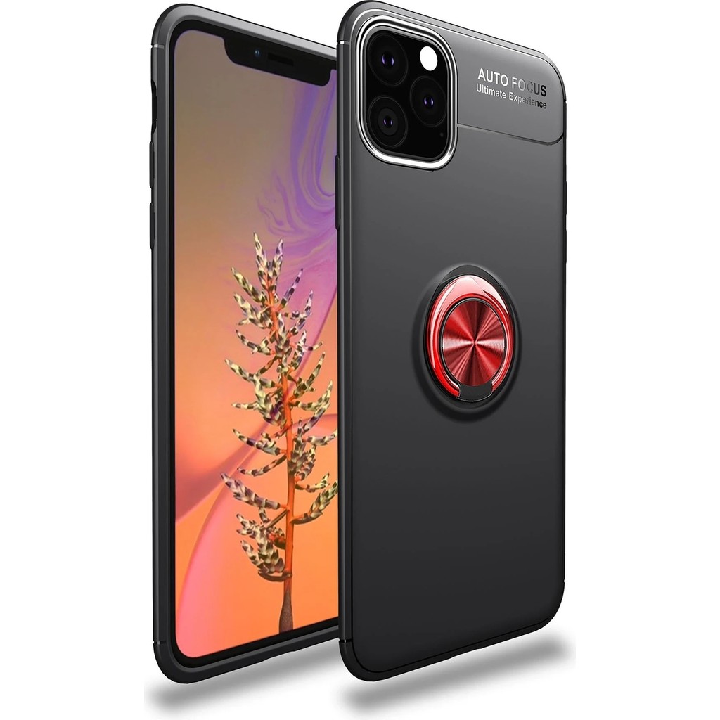 Motto Ticaret Mey Ithalat® iPhone 11 Pro Max Kılıf Range Yüzüklü Silikon - Siyah-Kırmızı - 1 GB Diğer Fiyatı