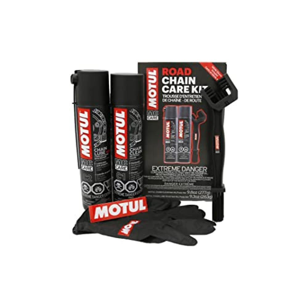 MOTUL 109767 Motorcycle Chain Clean Lube Kit C1 C2 Complete MC Care System Road Street