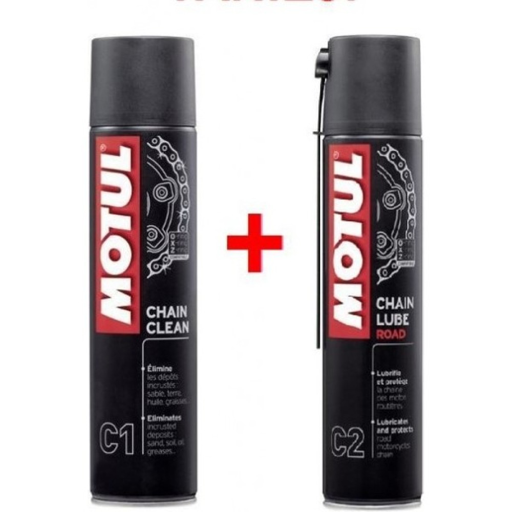 Motul C1+ Motul C2 Road Motosiklet Zincir Temizleme ve Yağlama Seti Motor Yağı Fiyatı